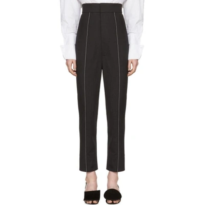 Jacquemus Contrasting Seam Wool-blend Skinny Trousers In Grey