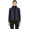 MONCLER MONCLER BLACK AND NAVY DOWN KNIT JACKET,94534 00 98124