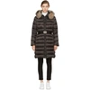 MONCLER MONCLER BLACK DOWN AND FUR TINUVIEL COAT,49330 20 57869