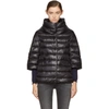 Herno 3/4 Sleeve Cocoon Quilted Puffer Coat, Black