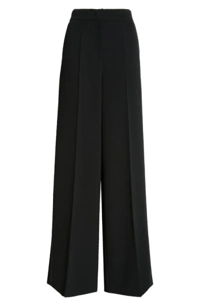 Max Mara Ercole High-rise Wide-leg Crepe Trousers In Black