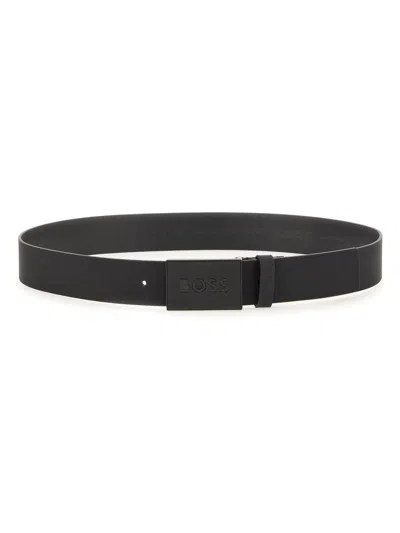 Hugo Boss Belt With Logo In Black