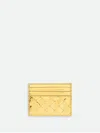 Bottega Veneta Gold-m Brass Intrecciato Woven Metallic-leather Card Holder