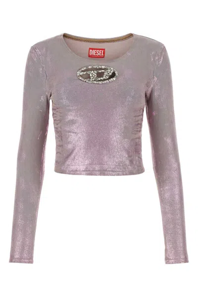 Diesel De-top1-fsd Crystal-embellished Top In Pink