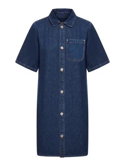 Apc Venice Dress In Blue