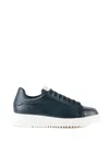 Emporio Armani Man Sneakers Blue Size 8 Soft Leather