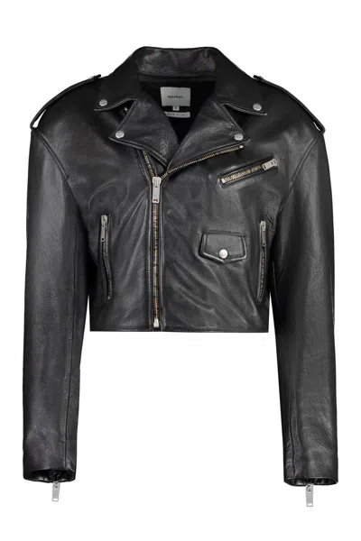 Halfboy Leather Jacket In Black