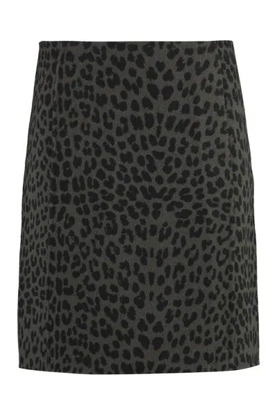 P.a.r.o.s.h . Wool Mini Skirt In Animalier
