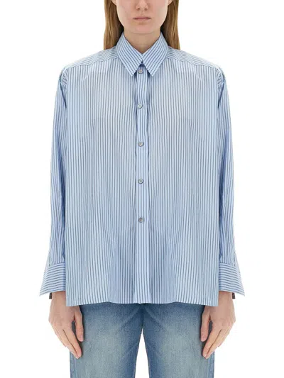 Paul Smith Striped Shirt In Baby Blue