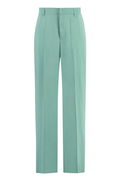 Pt01 Satin Trousers In Blue