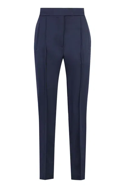 Pt01 Stretch Viscose Trousers In Blue