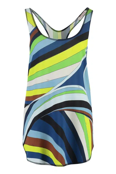 Pucci Tank Top In Jersey In Brown
