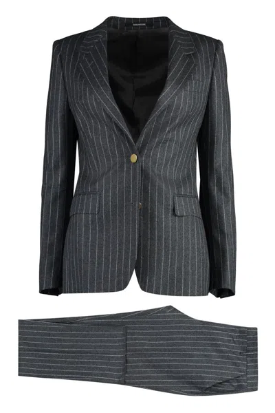 Tagliatore T-parigi Stretch Virgin Wool Two Piece Suit In Grey