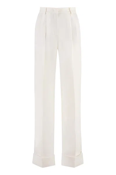 The Andamane Natalie High-waist Wide-leg Trousers In Ivory