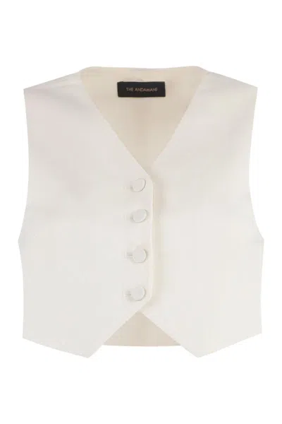 The Andamane Single-breasted Vest In Ivory
