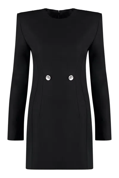 Versace Virgin Wool Dress In Black