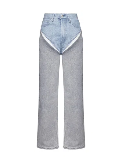 Y/project Jeans In Ice Blue/grey