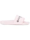 GIVENCHY logo slider sandals,RUBBER100%