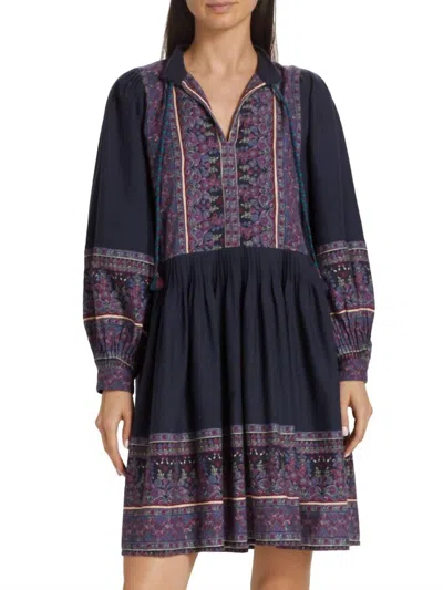 Sea Adella Printed Tunic Dress In Iris In Purple