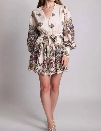 Sabina Musayev Charlotte Dress In Ivory Print In Multi