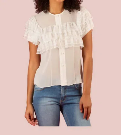 Jessie Liu Clover Blouse In White