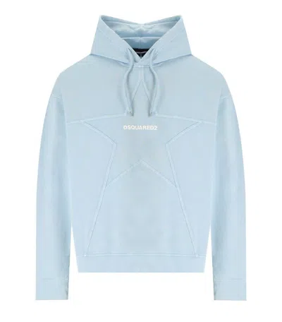 Dsquared2 Relaxed Fit Light Blue Hoodie