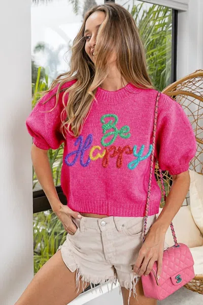 Bibi Be Happy Metallic Sweater In Pink