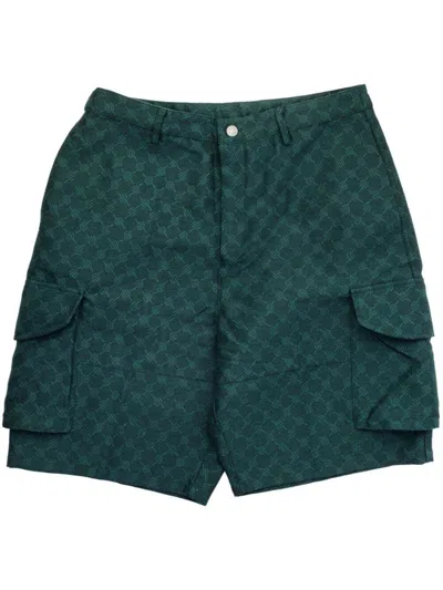 Daily Paper Mens Pine Green Benji Brand-embellished Woven Cargo Shorts