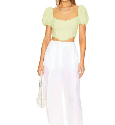 Astr The Label Paola Bustier Crop Top In Green