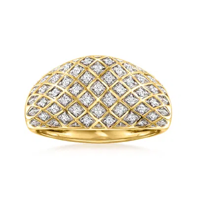 Ross-simons Diamond Dome Ring In 18kt Gold Over Sterling In Silver