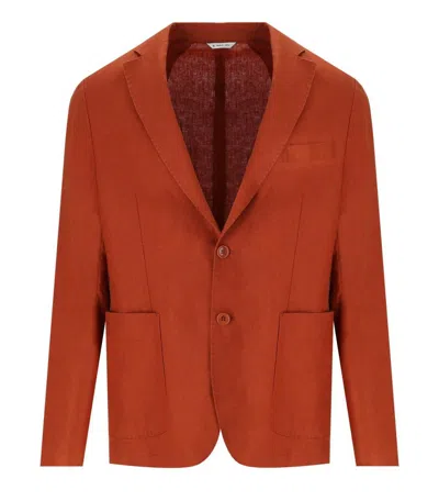 Manuel Ritz Rust Single Breasted Jacket In Orange