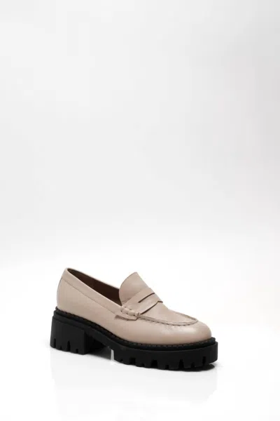 Free People Lyra Lug Sole Loafer In Pearl Sand In Multi
