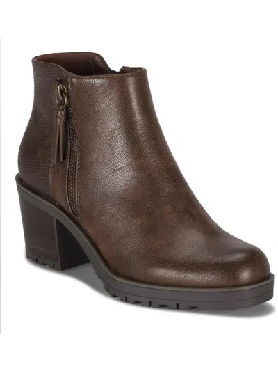 Baretraps Tailyn Womens Faux Leather Side Zipper Heels In Brown