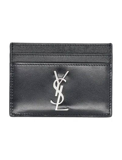 Saint Laurent Cassandre Card Case In Black