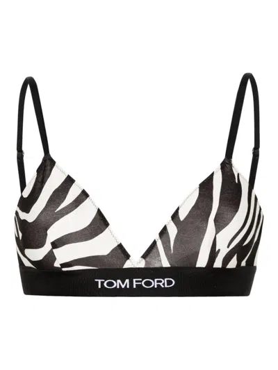 Tom Ford Optical Zebra-print Bra In Black