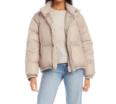 Karen Kane Puffer Jacket In Taupe In Beige