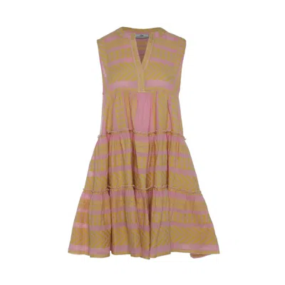 Devotion Twins Ella Sleeveless Dress In Yellow/pink In Multi