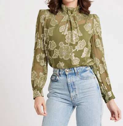 Mille Charlotte Top In Gold Leaf In Green