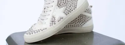 Shu Shop Nikki Studded Hi-top Sneakers In Silver In White