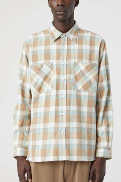 Closed Formal Plaid Shirt In Glazed Green In Yellow