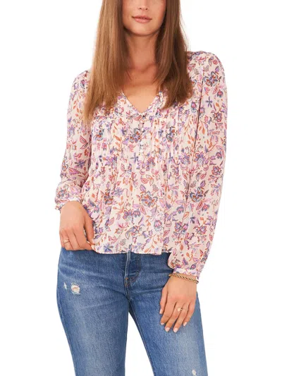 1.state Womens Hi-lo Pleated Blouse In Pink