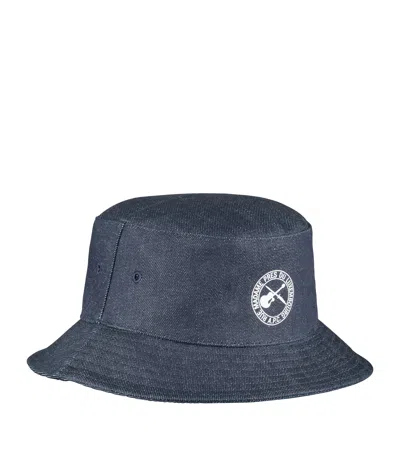 Apc Alex Guitar And Dagger Bucket Hat In Blue