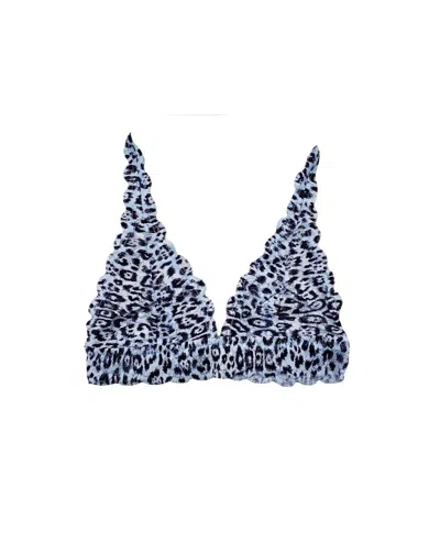 Cosabella Women's Never Say Never Printed Triangle Bralette In Sorren Blue/navy Animal