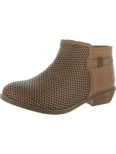 Softwalk Womens Leather Ankle Booties In Brown