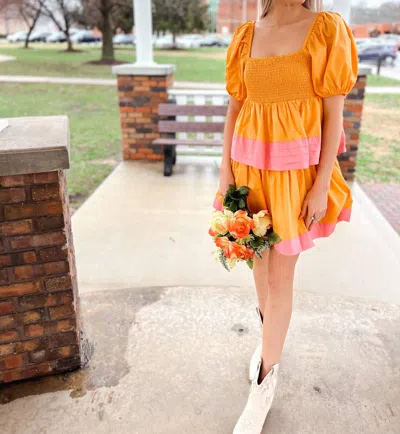 English Factory Clementine Punch Dress In Orange