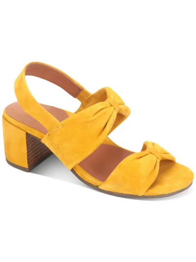 Gentle Souls By Kenneth Cole Charlene Two Knot Womens Two Knot Braid Block Heels In Yellow