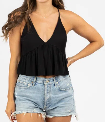 Final Touch Cami Babydoll Top In Black