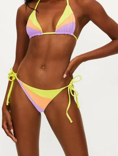 Beach Riot Thelma Bikini Bottom In Sundazed Color Block In Yellow
