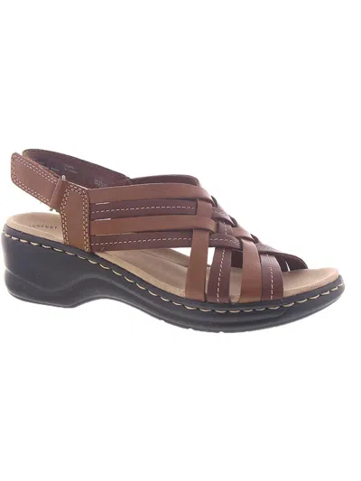Clarks Lexi Carmen Womens Leather Woven Slingback Sandals In Brown