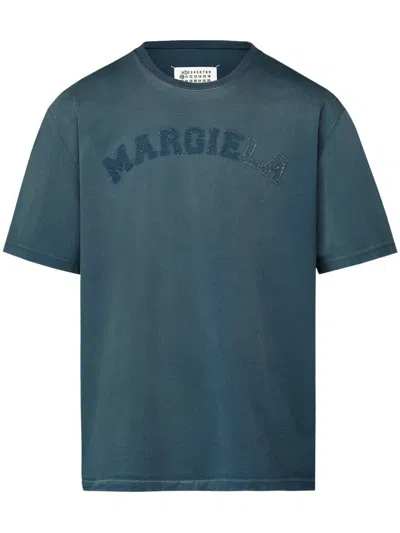 Maison Margiela Logo-patch Short-sleeve T-shirt In Blue